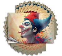 Calcomanías de broma para adultos, arte colorido de payaso: un retrato vívido, 10 calcomanías divertidas para decoración del hogar (12 x 18 cm)
