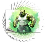 Calcomanías de broma para adultos, bulldog musculoso verde: The Ultimate Power, 10 unidades, letreros de barra para decoración del hogar, calcomanía divertida (8 x 12 cm)