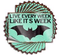 Calcomanías de broma para adultos Live Every Week Like It's Week: A Bat-Inspired Motivation Stickers 10 Pcs Custom Decals Stickers Tool Box Stickers (6 x 9 cm)