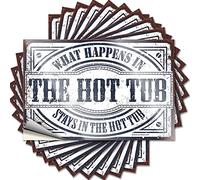 Calcomanías de broma "What Happens in The Hot Tub Stays in The Funny Stickers", 10 unidades de calcomanías de coche para hombres (12 x 18 cm)