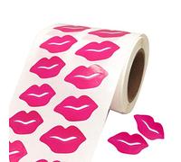 Calcomanías de bronceado para tomar el sol, calcomanías de labios, etiquetas extraíbles perforadas, autoadhesivas para manualidades, decoración de bricolaje, 1000 piezas por rollo, color rojo rosa