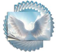 Calcomanías de coche con alas de ángel blancas en el cielo, 10 calcomanías de broma para adultos (8 x 12 cm)