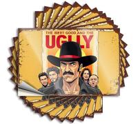 Calcomanías de coche para hombre, leyenda occidental: El bueno, el malo y lo feo, 10 calcomanías grandes para parachoques de coche (12 x 18 cm)