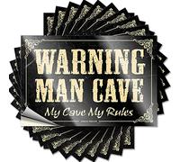 Calcomanías de coche para hombres, advertencia, hombre, cueva, my, reglas, divertidas calcomanías de coche, 10 unidades, calcomanías de coche para mujer (6 x 9 cm)