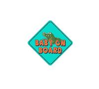 Calcomanías de cocodrilo Baby on Board para autos, Nouiroy Super Strong Reflective Cocodrilo Baby Caution Decals and Stickers 4.7 * 4.7" Señal de advertencia de seguridad impermeable auto vinilo