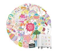 Calcomanías de conejo | 50 calcomanías de conejo de dibujos animados de Pascua, divertidas calcomanías estéticas impermeables para proyectos creativos hechos a mano