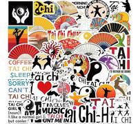 Calcomanías de cultura de Tai Chi, 50 unidades, calcomanías de vinilo divertidas de Yin Yang para laptop, monopatín, botella de agua, teléfono, parachoques, coche, bicicleta, equipaje, impermeable