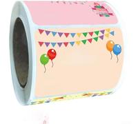 Calcomanías de cumpleaños con etiquetas de "To From (200 unidades) para envolver regalos y decorar fiestas (B)