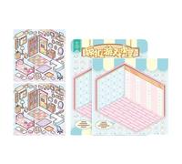 Calcomanías de dibujos animados con efecto 3D, haz tu propia casa, etiquetas de escena de habitación pequeña, juego creativo de manualidades para álbumes de recortes para niños, artísticos