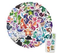 Calcomanías de dragón animal, calcomanías de dibujos animados de PVC | 9 x 8 x 1 cm, tamaño compacto, construcción ligera de 25 g, calcomanías decorativas estéticas para botellas de agua, portátiles