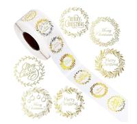 Calcomanías de Feliz Navidad, 500 unidades, calcomanías adhesivas para vacaciones, etiquetas festivas decorativas para Navidad, tarjetas de felicitación, decoración de sobres, interiores y recuerdos