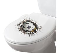 Calcomanías de fútbol con efecto visual 3D, mural deportivo para dormitorio, decoración de pared de fútbol con detalles de pared agrietados, gráficos de vinilo extraíbles, de habitación