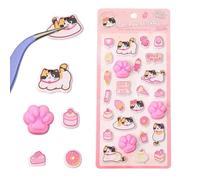 Calcomanías de gato, lindas calcomanías adhesivas para apretar, diseño de pata de gatito, álbumes de recortes, manualidades, para estuche, equipaje, monopatín, tablet, teléfono, laptop, jóvenes