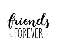 Calcomanías de grabado Amigos para siempre Feliz día de la amistad 54x90.5cm Se puede modificar y añadir información Negro