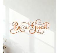 Calcomanías de grabado Cita de bienvenida del vestíbulo del hotel y del restaurante "Be Our Guest" 54.6x146cm Cultura del tatuaje Naranja