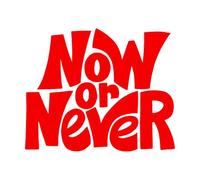 Calcomanías de grabado Cita de letras "ahora o nunca" 49.2x59.8cm Removible sin dejar pegamento Rojo