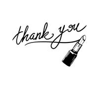 Calcomanías de grabado Gracias Salón de Belleza Maquillaje Cosméticos Pomada 45x75.3cm No daña la superficie de la pared Negro