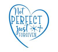 Calcomanías de grabado No soy perfecto, solo perdonado. 42x45.5cm No se cae Azul