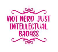 Calcomanías de grabado No soy un nerd, solo un intelectual rudo, cita divertida. 42x46.2cm Decoración artística Rosa roja