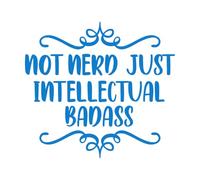 Calcomanías de grabado No soy un nerd, solo un intelectual rudo, cita divertida. 54.6x60.1cm Personalización personalizada Azul