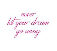 Calcomanías de grabado Nunca dejes que tu sueño se haga realidad Palabras inspiradoras 30x50.9cm Personalización personalizada Rosa roja