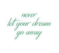 Calcomanías de grabado Nunca dejes que tu sueño se haga realidad Palabras inspiradoras 45x76.4cm Incluye kit de película de transferencia Verde