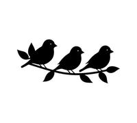 Calcomanías de grabado silueta de tres pájaros y mirando hacia un lado 30x69.6cm Decoración de tiendas Negro