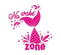 Calcomanías de grabado Tarjeta de sirena con zona de no despertar y un marino dibujado a mano 36x37.7cm Decoración de carrocerías Rosa roja