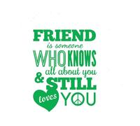 Calcomanías de grabado Un amigo es Sameane, quien sabe todo sobre ti y todavía te ama. 64x82.6cm Decoración de carrocerías Verde