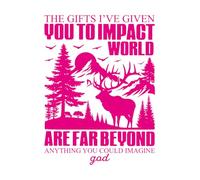 Calcomanías de grabado Versículo bíblico Los dones que te he dado para impactar el mundo están mucho más allá de cualquier cosa que puedas imaginar Dios 68x91.8cm Rosa roja