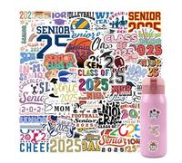 Calcomanías de graduación clase de 2025, impermeables, creativas en inglés 2025 con 55 diseños, calcomanías para planificador de palabras en inglés para personas mayores, calcomanías de póster de