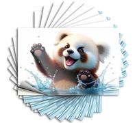 Calcomanías de granja para decoración al aire libre, vaso impermeable panda rojo salpicando en el agua para Hydro Flask | Calcomanías de vinilo locas para regalo navideño en capas (12 x 18 cm)