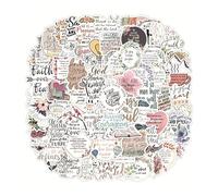 Calcomanías de la Biblia, paquete de 100 calcomanías con versículos, citas estéticas de fe cristiana para botellas de agua, portátiles y diarios, calcomanías religiosas de vinilo impermeable para