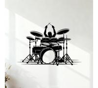Calcomanías de letras Baterista Música Batería Musical Rock Pop 42x62.7cm Varios tamaños Negro