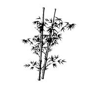 Calcomanías de letras Bosque de bambú chino 34x44.9cm Personalización personalizada Negro