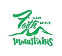Calcomanías de letras Carta con cita inspiradora: La fe puede mover montañas 34x44.1cm Decoración de tiendas Verde