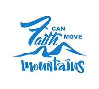 Calcomanías de letras Carta con cita inspiradora: La fe puede mover montañas 34x44.1cm No daña la superficie de la pared Azul