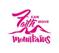 Calcomanías de letras Carta con cita inspiradora: La fe puede mover montañas 34x44.1cm No se cae Rosa roja