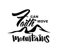 Calcomanías de letras Carta con cita inspiradora: La fe puede mover montañas 34x44.1cm Pintura mural artística Negro