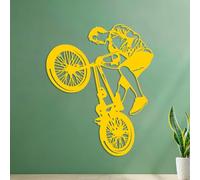 Calcomanías de letras Ciclismo Freestyle Bicicleta BMX Freestyle Hobby 54.6x67.2cm Embellecimiento de paredes Amarillo