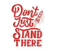 Calcomanías de letras Cita motivadora de letras a mano y tipografía: no te quedes ahí parado. 40x50.7cm Removible sin dejar pegamento Rojo