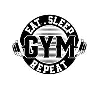 Calcomanías de letras comer dormir gimnasio repetir diseño 65.6x81.8cm Fácil instalación Negro