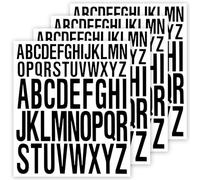Calcomanías de letras de 2 pulgadas + 1 pulgada, calcomanías del alfabeto, 208 letras adhesivas, para álbumes de recortes, cuaderno, buzón, botella de agua, bricolaje, 4 hojas (negro)