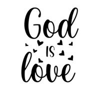 Calcomanías de letras Dios es amor 40x52.4cm Removible sin dejar pegamento Negro