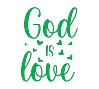 Calcomanías de letras Dios es amor 40x52.4cm Se puede modificar y añadir información Verde