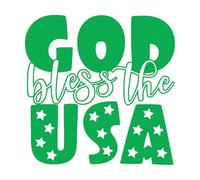 Calcomanías de letras Dios te bendiga, palabras patrióticas de EE. UU. 36x36cm Decoración de tiendas Verde