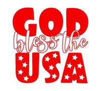 Calcomanías de letras Dios te bendiga, palabras patrióticas de EE. UU. 54x54cm Cultura del tatuaje Rojo