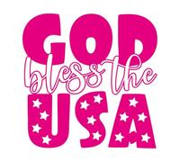Calcomanías de letras Dios te bendiga, palabras patrióticas de EE. UU. 72x72cm Removible sin dejar pegamento Rosa roja
