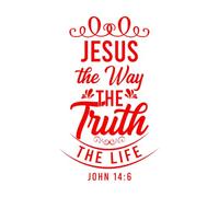 Calcomanías de letras Diseño de impresión tipográfica con citas cristianas 36x59.4cm Cultura del tatuaje Rojo