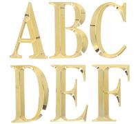 Calcomanías de letras doradas ABS y resina 7 x 5 x 1 CM 6 piezas | Autoadhesivas, resistentes a la deformación y al desgaste, para oficinas y hoteles, no se decoloran